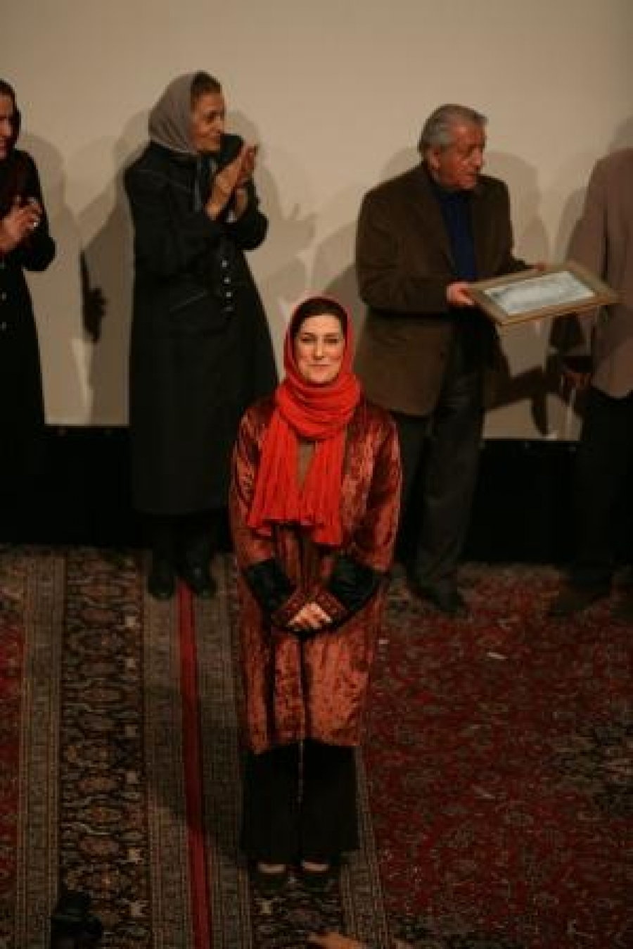 Fatemeh Motamed Aria, standing next to Mehrafarin always as an ambassador 